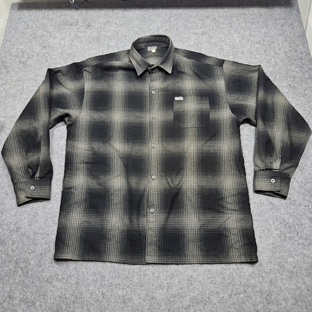 Vintage CalTop Shirt Men Large Plaid Flannel Button Up Cholo‎ Made USA XL